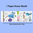 90cm Animal Canvas Children's Drawing Roll DIY Coloring Paper Roll Color Filling Graffiti Paper-cut Painting Educational School