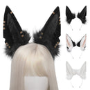 F42F Women Animal Wolf Ears Headdress Plush Hairband Furry  Headband Anime for Halloween Christmas Cosplay Accessories
