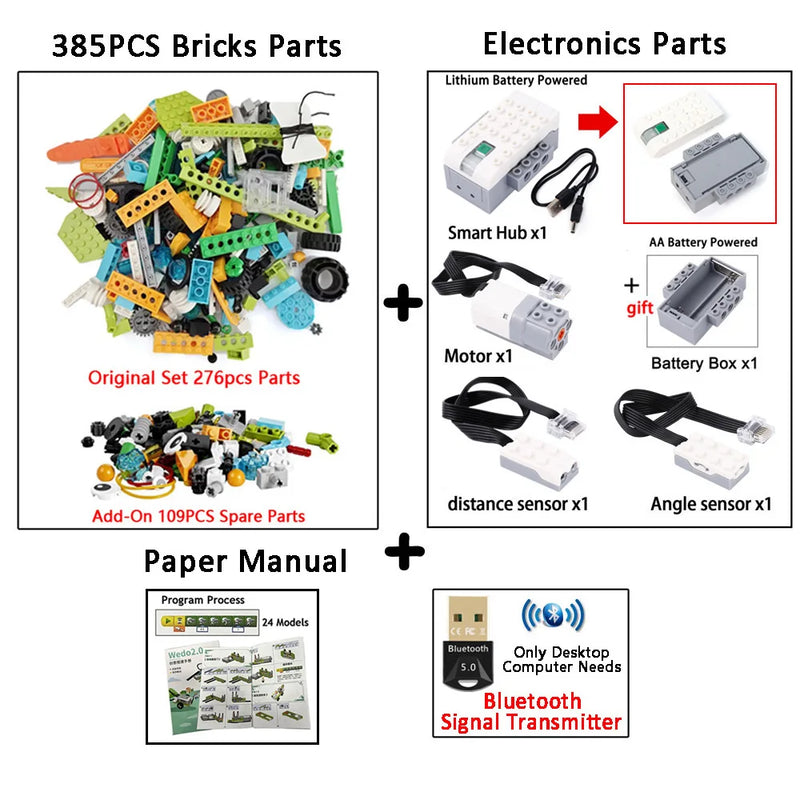 390Pcs The Third Generation WeDo 2.0 Core Set Scratch 3.0 Robotics Construction School STEAM Educational Bricks Kit Toys Gifts