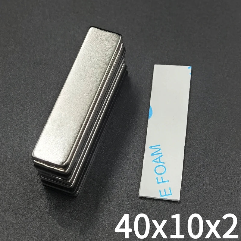 Block Strong Neodymium Powerful Rare Earth Permanent Magnets with Double-Sided Adhesive for Decoration Office Craft Fridge DIY