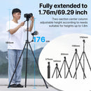 Ulanzi MT-65 1.76M Horizontal Tripod with 30M Remote Control DSLR Camera Phone Video Tripod Extended Arm for Livestream Shooting