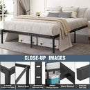 Single/Double/King Bed Frame - Bed 90x190 Cm / 135x190cm,151x190cm-42 Cm Height With Underbed Storage-Metal Platform Bed Frame