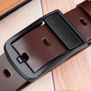 Leather Men's Belt Fashion Metal Alloy Pin Buckle Adult Luxury Brand Jeans Business Casual Waist Male Strap Brand