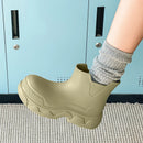 Rain Shoes Women's Waterproof, Non-slip Mid-welly Boots Thick Soles Increase Wear and Deodorant Water Shoes
