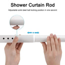 Curtain Rods Adjustable Drapery Rods Shower Curtain Rods No Drilling Non-Slip Telescopic Rod 70-360cm Optional
