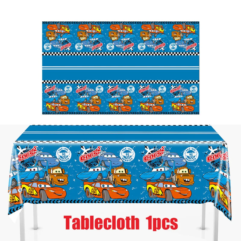 Disney Cars Birthday Party Decorations Lightning Mcqueen Disposable Tableware Set Cups Plates Balloon for Race Party Baby Shower