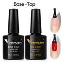 2pcs*7.5ml VENALISA Nail Gel Polish Glitter Gel Lacquer Base Nowipe Top Nail Art Salon Soak off Organic UV LED Nail Gel Varnish