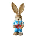 2024 New Rustic Cute Straw Rabbits Bunny Decorations Easter Party Home Garden Wedding Ornament Photo Props Crafts 35cm Decor