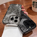 Foldable Bling Glitter Electroplate Butterfly Stand Holder Phone Case For iPhone 13 12 14 15 Pro Max Shockproof Back Cover