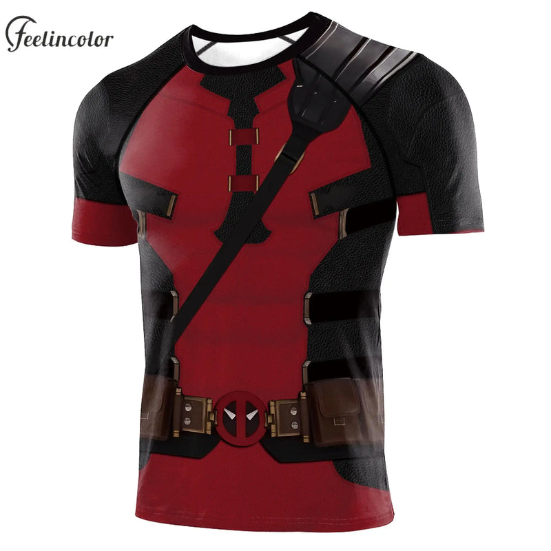 Cosplay T-shirt Halloween Tops Short Sleeve Compression Shirt Gym Fitness Workout Sportwear Summer Clothing