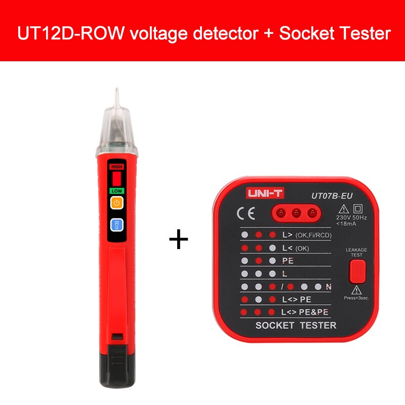 UNI-T UT12D Pro AC Voltage Tester Detector Non-contact Indicator Pencil Stick 12V-1000V Electric Power LED Light Sensor Meter