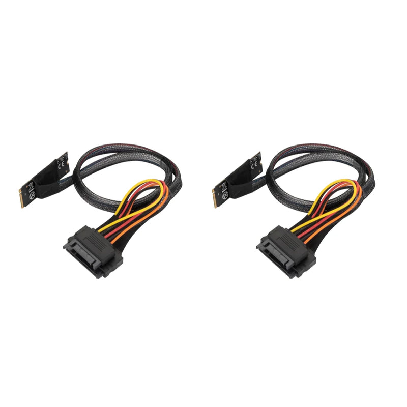 M.2 M-key to U.2 (SFF-8639) Cable with 15-pin SATA  15-Pin Female Connector for 2.5 inch NVMe SSD Hard Disk Adapter Connector
