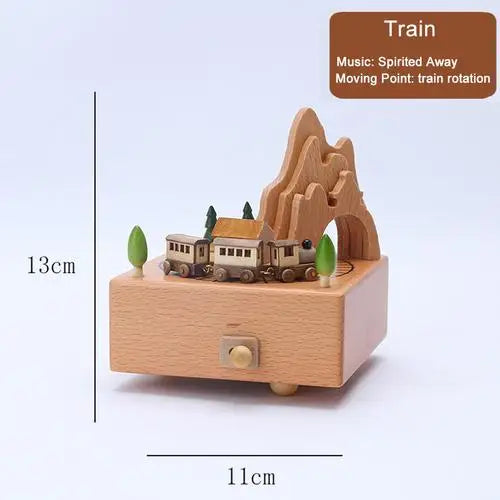 Elegant Wooden Music Box Castle Carousel Musical Box Birthday Christmas Gift For Girlfriend Boyfriend Music Sound Box Present