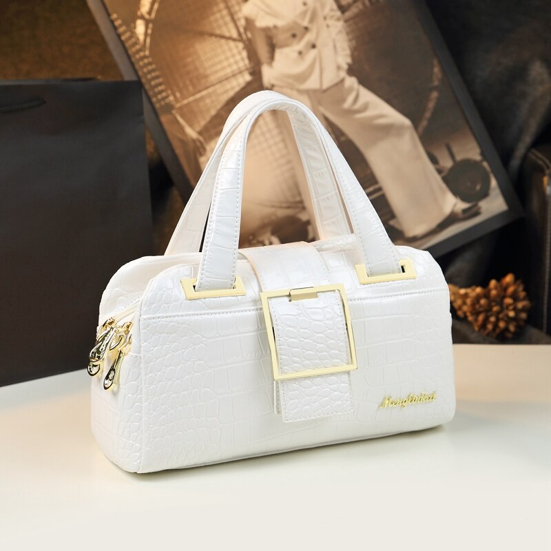 Mother Bag New Fashion Women Handbag Shoulder Messenger Middle-aged Leather Female Bag Crocodile Pattern Portable Boston Bags