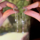 1pc Bohemian Tassels Chain Ear Cuff for Women Star Moon Silver Color Zircon Fashion Conch Clip Earrings Cartilage Jewelry KDE125