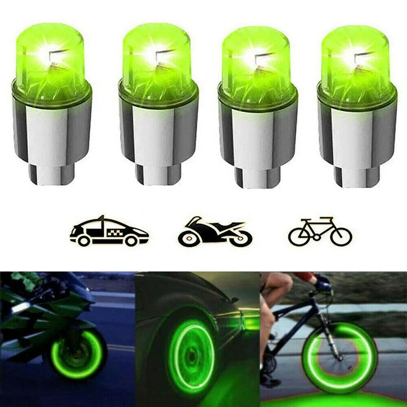 4pcs/2pcs Wheel Lights Cap Car Auto Wheel Tire Tyre Air Valve Stem LED Light Cap Cover Accessories For Bike Car Motorcycle