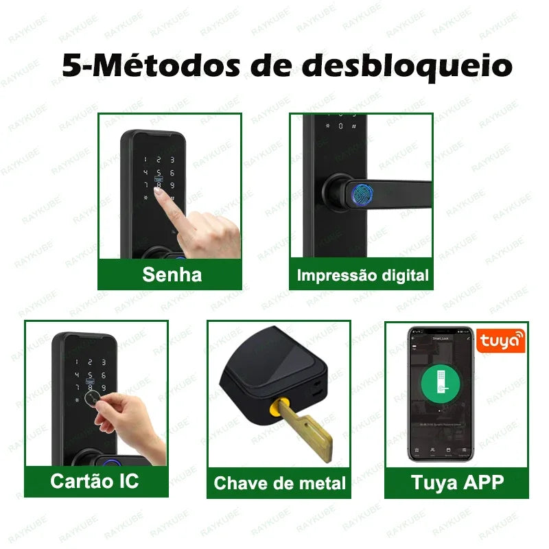 Do Brazil K7 Pro+ Biometric Fingerprint Door Lock Smart Lock Tuya App Unlock Keyless Lock