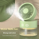 2024 Summer New Humidifier Spray Fan Portable USB Water-cooled Mini Desktop Household Appliances Water Mist Fan with LED Light