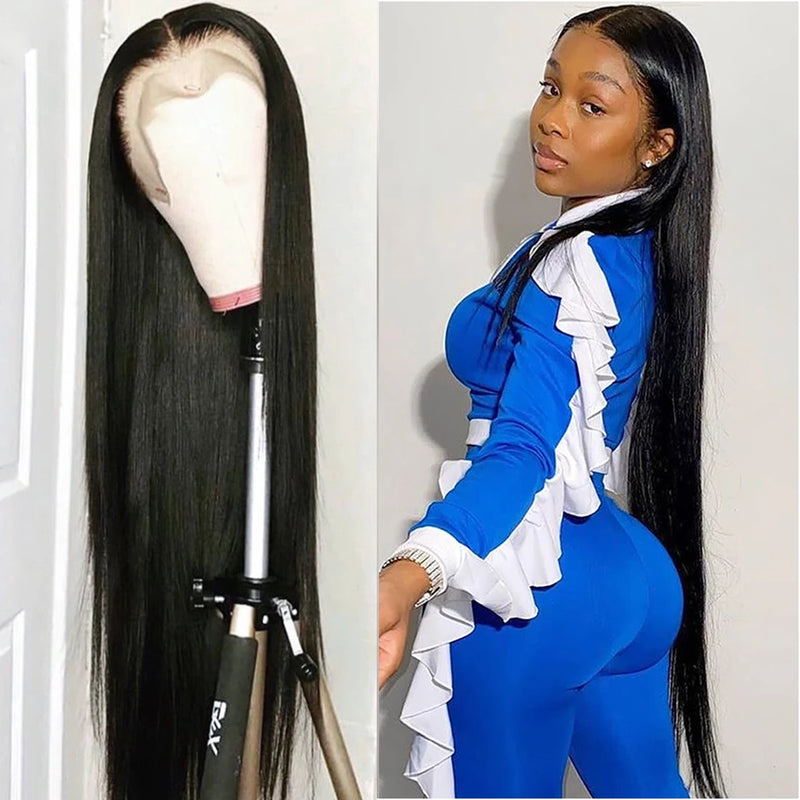 40 Inch Straight Lace Front Human Hair Wigs 200% Bone Straight 13x6 HD Lace Frontal Wig 100% Raw Human Hair Wigs for Women