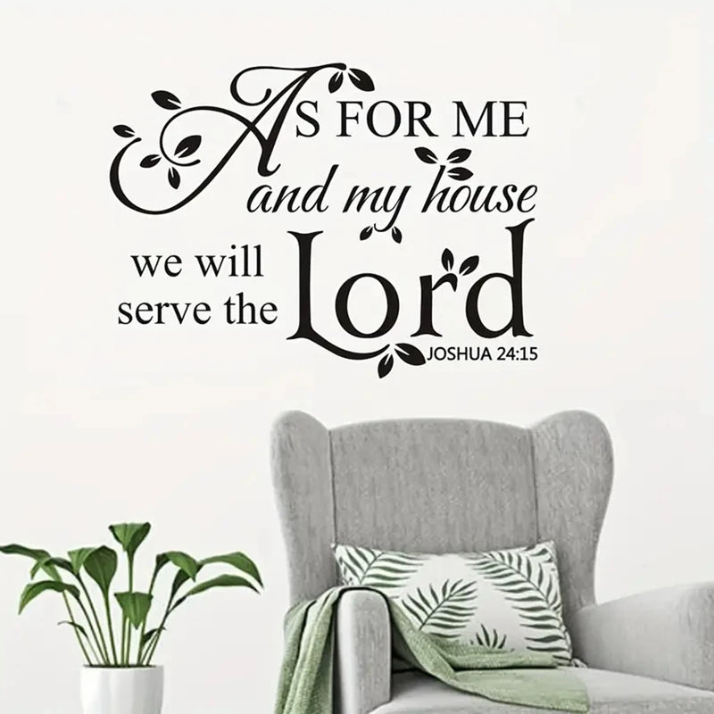 1 pc As For Me And My House We Will Serve The Lord Bible Quotes Joshua Wall Stickers Modern Fashion Wall Sticker for home