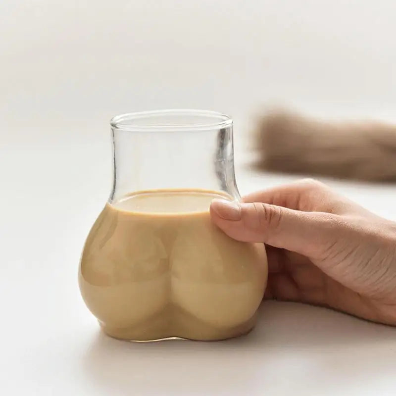 Creative Butt Shaped Mug Funny Butt Coffee Mug Thick Clear Borosilicate Glass Women Body Ass Cup Milk Water Mug For Adults Gift