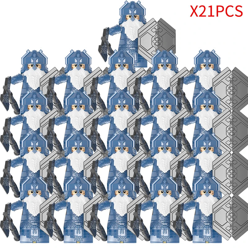 Classic Medieval Movie Elves Dwarf Warrior Iron Foot Dane leader of the Dwarfs Building Blocks LOTR Figures Toys For Children