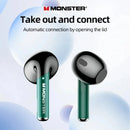 Monster-Auscultadores Bluetooth Sem Fio Originais, Baixa Latência, Long Standby Earbuds, Gaming Headset, HIFI Sound Earphones,