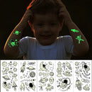 10 Sheets Luminous Outer Space Astronauts Temporary Face Body Tattoo Stickers Toy for Kids Birthday Party Favors Pinata Gifts
