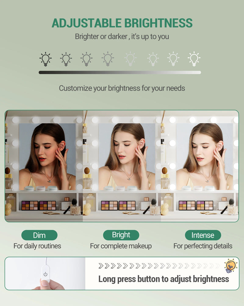 Hzuaneri Hzuaneri Bedside Table set of 2, with Charging Station,  Side Table with LED Lights, 1 Open Compartment and 2 Drawers