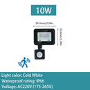 PIR Motion Sensor LED Flood Light 10W 20W 30W 50W 100W 150W 200W 300W AC220V IP66 Waterproof Spotlight Street Floodlight Outdoor