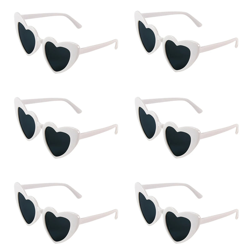 8pcs/6pcs Bachelorette Hen Party Sunglasses Black Heart Shaped Glasses Bride To Be Bridesmaid Gifts Wedding Bridal Shower Decor