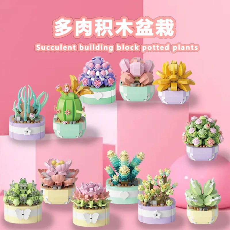 Flower Building Block for Children 6 to 10 Years Bricks Educational Toys Mini Building Toys for Kids Girl 8 Year Old Games Child