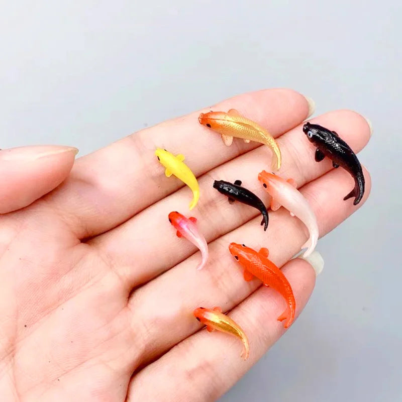 5Pcs Fish Miniature Doll House Toy Simulation Goldfish Fish Mini Goldfishes Models Micro Landscape Ornament Fish Tank Decor