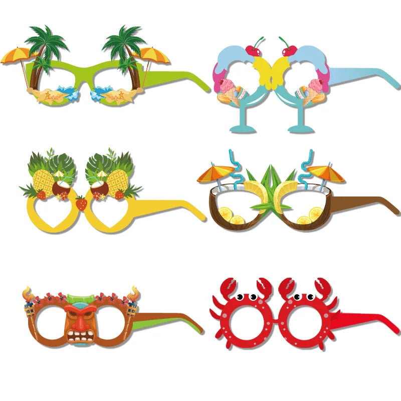 12pcs Hawaii Aloha Theme Tropical Party Pineapple paper glasses Flamingo Hawaiian Luau Pool Beach Party Decor Kids favors Gift