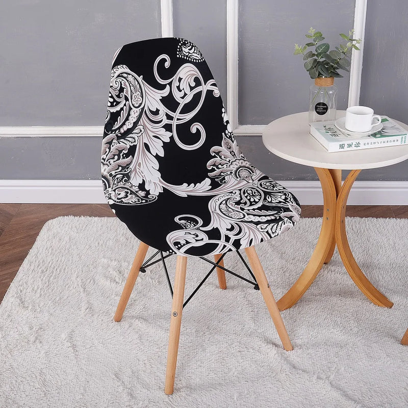 Shell Chair Cover Fashion nordic christmas cover Elastic Armless Scandinavian Chair Kitchen Bar Seat Cushion Furniture protect