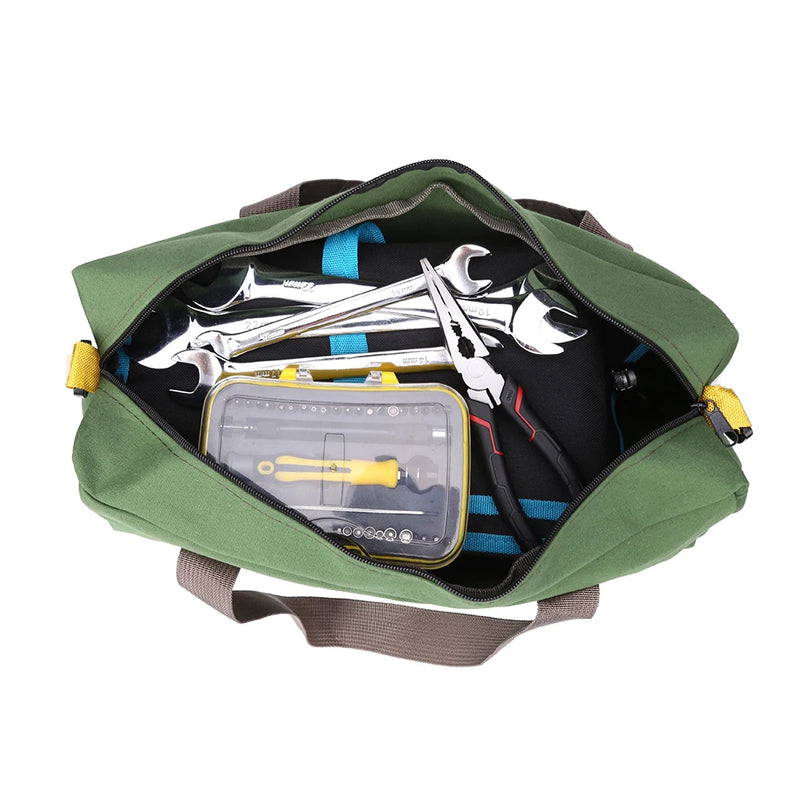 Electrician Tool Bag Thickened Canvas Pouch Tool Bags Portable Screwdriver Pliers Repair Hardware Hand Tools Storage Organizer