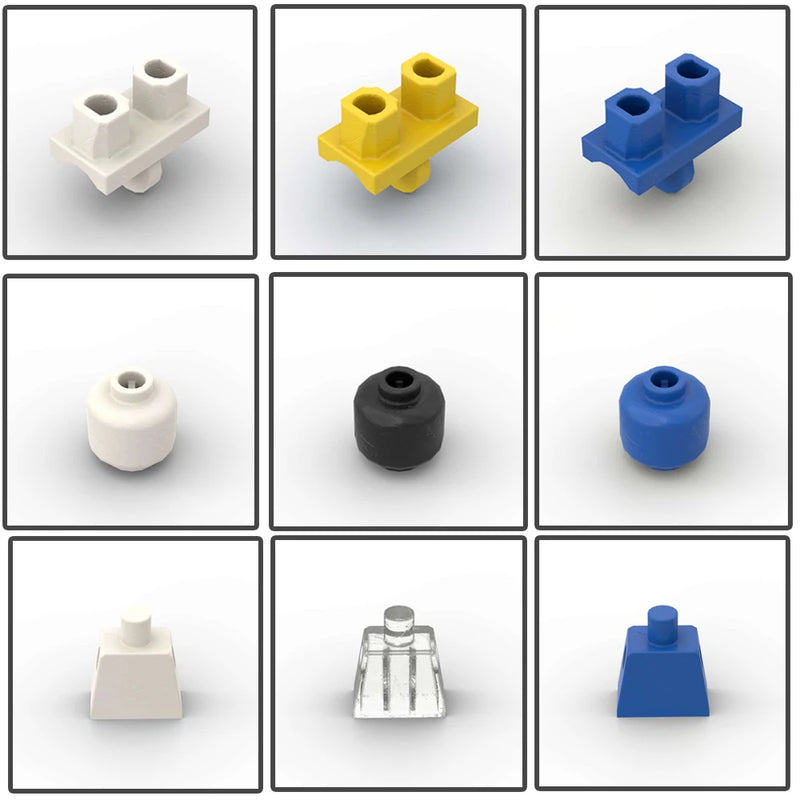 MOC 10PCS Figures Accessories 3626 983 973 971 Building Blocks Kit Body 970c00 Part Bricks Compatible DIY Toys For Children Gift