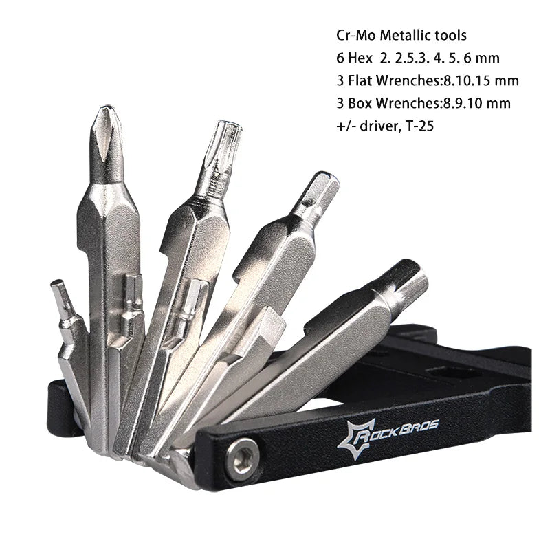 Multifunctional Bike Repair Tools Wear-resistant Stainless Steel Foldable Bike Tools