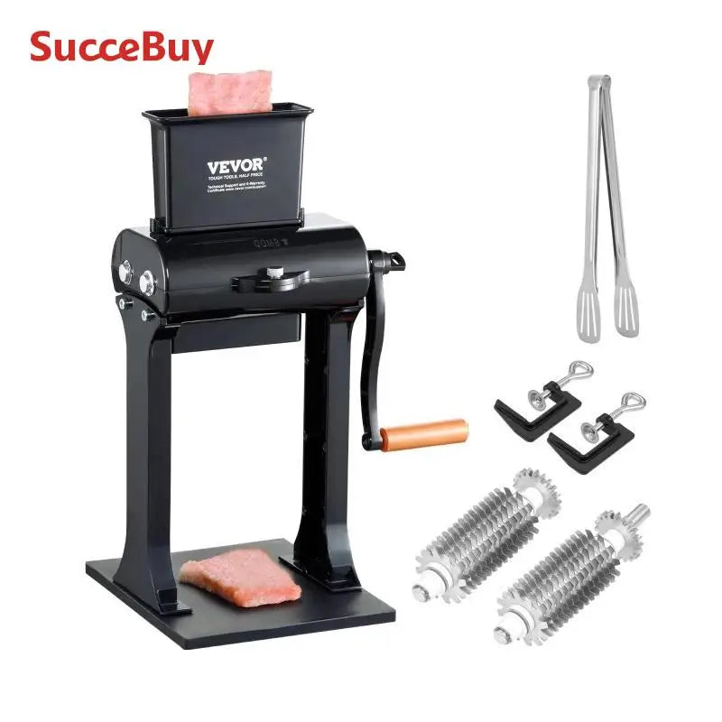 SucceBuy Commercial Meat Tenderizer Heavy Duty Stainless Steel Meat Tenderizer Machine Quick and Easy Manual Operation Kitchen