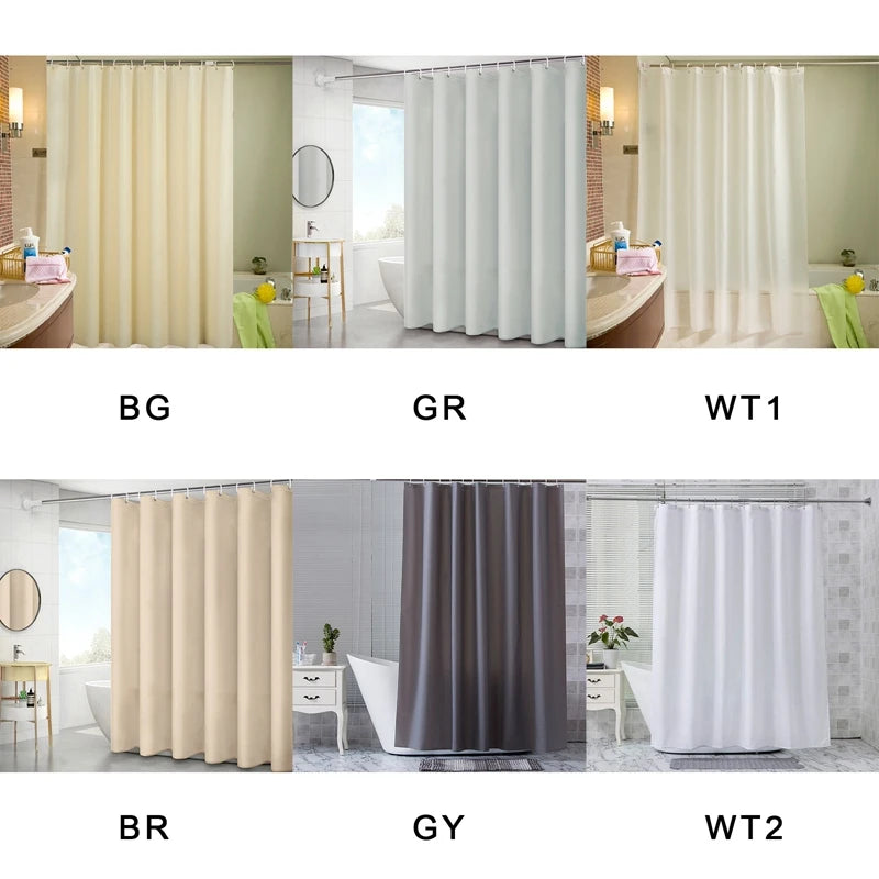 Bathroom Shower Curtains PEVA Waterproof Thickening Bath Curtain With Hooks Rustproof Metal Grommets Shower Curtain