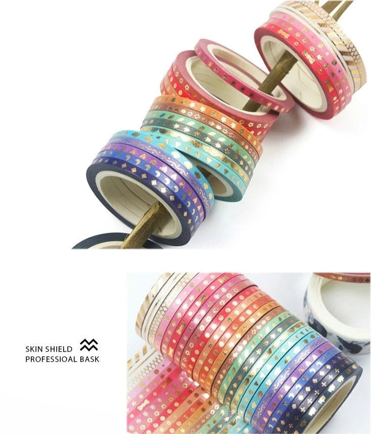 24 rolls Glitter Pattern Washi Tape Adhesive Sticker Hand Diary Stickers Masking Tape Decorative Christmas DIY Crafts