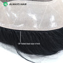 Durable Fine Mono Male Hair Prosthesis 6" Indian Human Hair Toupee 130% Hair Denstiy Natural Wig for Men