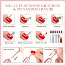 Morovan Professional Electric Nail Drill Acrylic gel Nail Kit - Portable manicure and pedicure kit for shaping and polishing