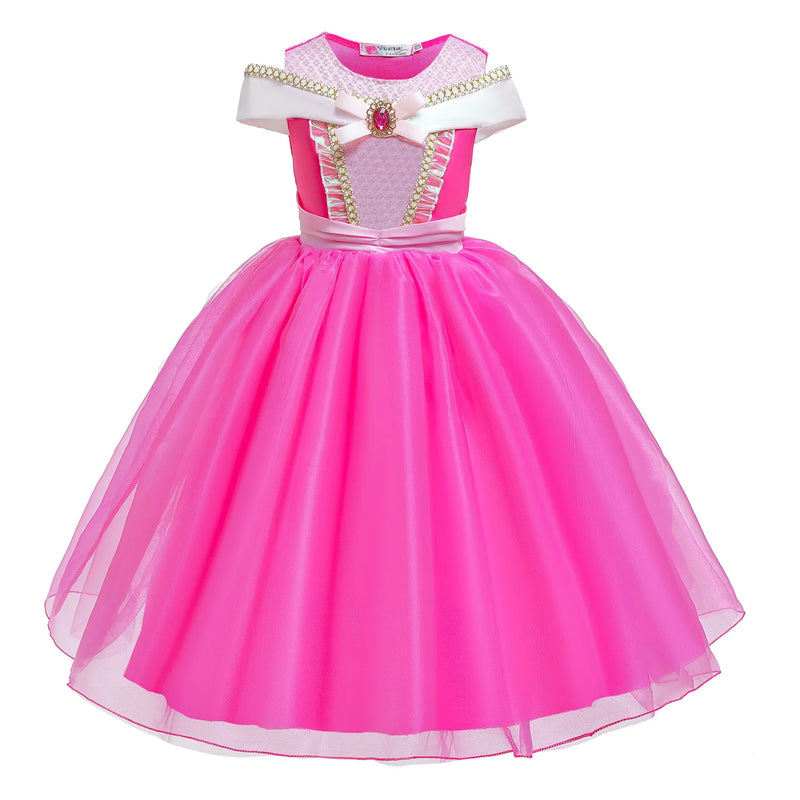 Girls Aurora Belle Rapunzel Sofia Princess Dress Halloween Easter Cosplay Costume Party Kids Dresses for Girls Children Clothing