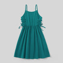 PatPat 2022 New Arrival Summer Mosaic Family Matching Turquoise 100% Cotton Sets (Tank Dresses - Rompers - Tops)  Family Look