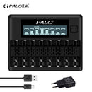 PALO 4/8 Slot 1.2V Smart Battery Charger LCD Display for AA AAA NiCd NiMh Rechargeable Battery LR03 LR06 Batteries Fast Charging