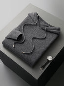 High Quality Men's Hoodies Spring Autumn Pullover Sweater Smart Casual 100% Merino Wool Knitwear Comfort Korean Popular Clothes