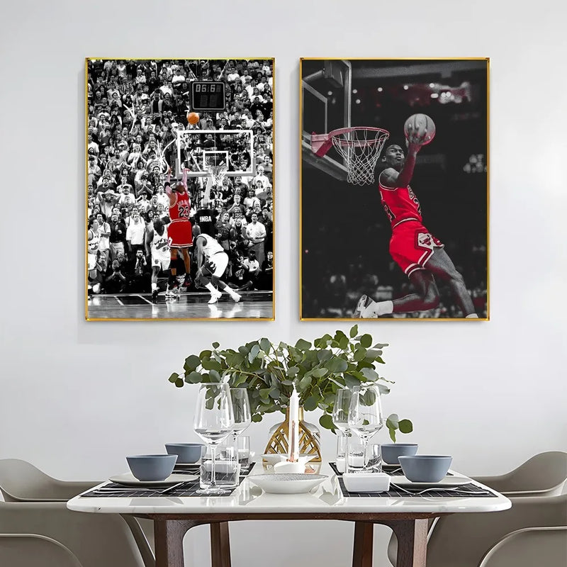 1PC M-Michael J-Jordan Poster Self-adhesive Art Waterproof Paper Sticker Coffee House Bar Room Wall Decor