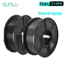 SUNLU 2KG 3D PLA/PETG/PLA PLUS/Clear Filament 1.75mm 2Roll 1KG 3D Printer Neatly Wound 3D Filament for 3D Printer& 3D Pen