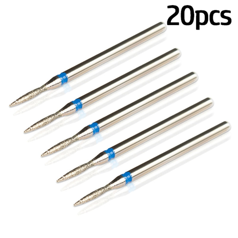 20pcs/Lot Diamond Milling Cutter for Manicure Nail Drill Manicure Machine Bit Accessories Cuticle Clean Mill Cutter Removing Gel